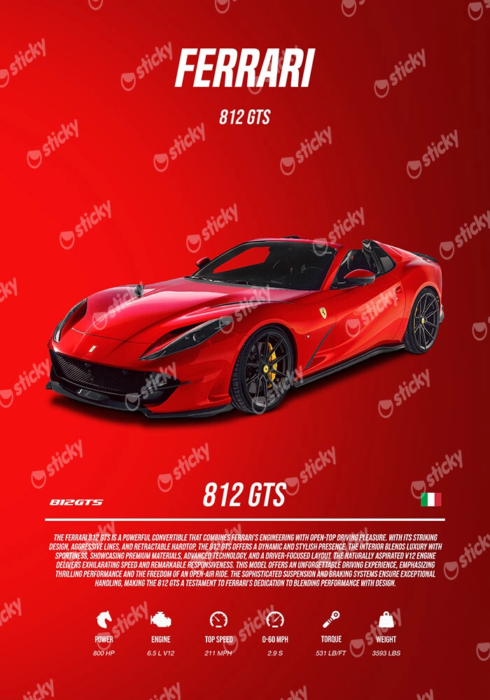 Πόστερ FERRARI 812 GTS IMPERIAL