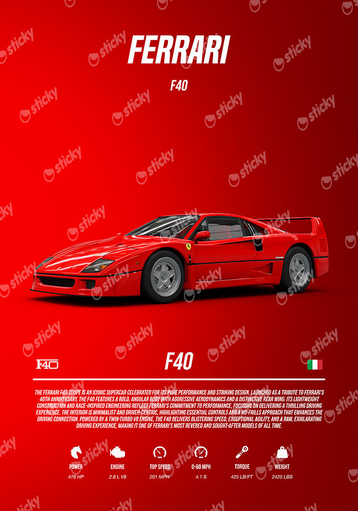 Πόστερ FERRARI F40 IMPERIAL
