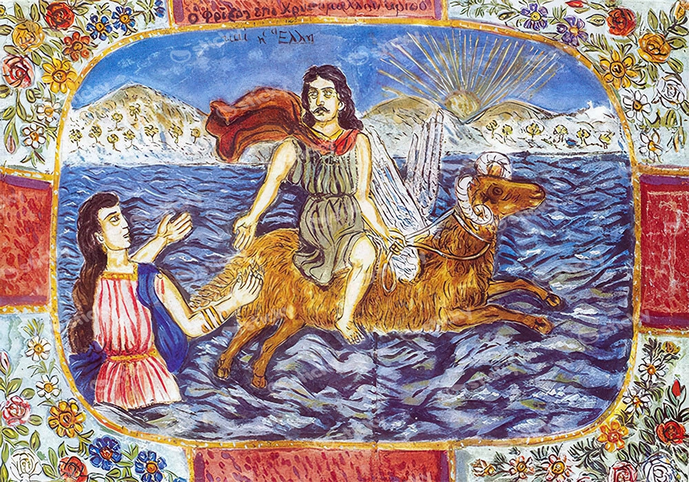 Πινακας σε καμβά ΘΕΟΦΙΛΟΣ ΧΑΤΖΗΜΙΧΑΗΛ - ΦΡΙΞΟΣ ΚΑΙ ΕΛΛΗ