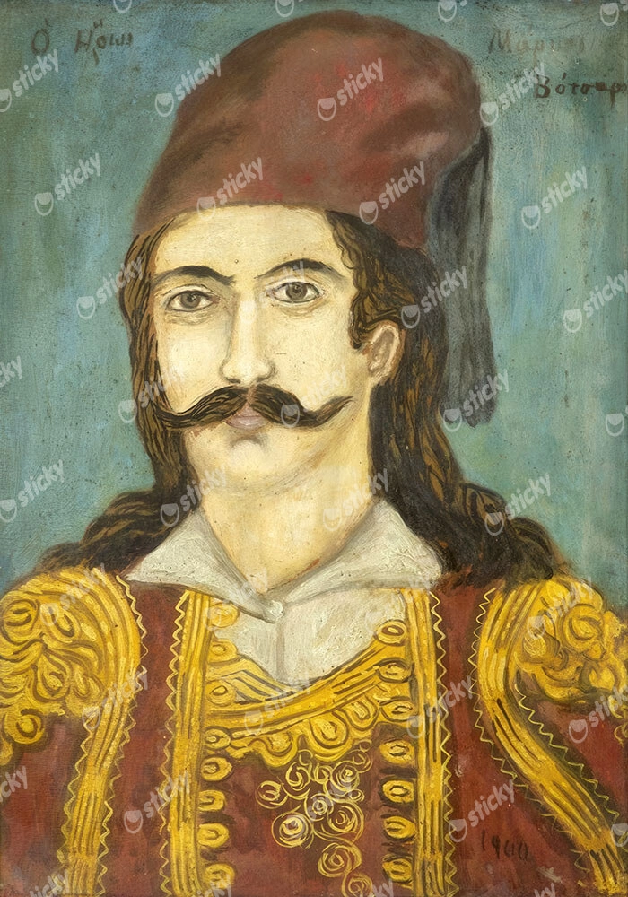 Πινακας σε καμβά ΘΕΟΦΙΛΟΣ ΧΑΤΖΗΜΙΧΑΗΛ - ΜΑΡΚΟΣ ΜΠΟΤΣΑΡΗΣ