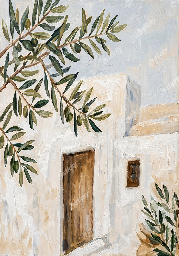 Πινακας σε καμβά CYCLADES OLIVE TREE