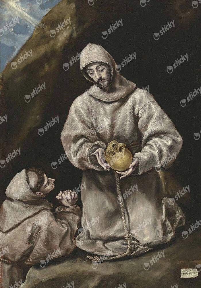 Πινακας σε καμβά EL GRECO - SAINT FRANCIS AND BROTHER LEO IN MEDITATION