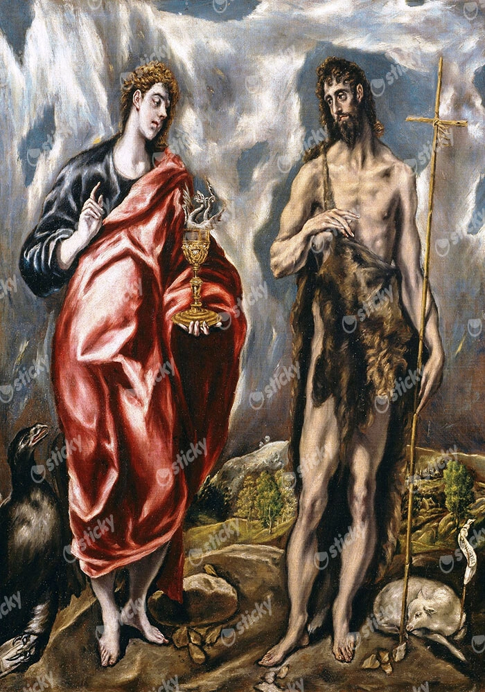 Πινακας σε καμβά EL GRECO - SAINT JOHN THE BAPTIST AND SAINT JOHN THE EVANGELIST