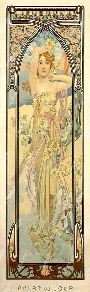 Πίνακας Πανοραμικός σε καμβά ALPHONSE MUCHA - BRIGHTNESS OF DAY
