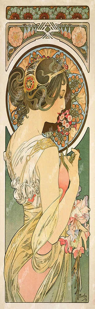 Πίνακας Πανοραμικός σε καμβά ALPHONSE MUCHA - PRIMROSE