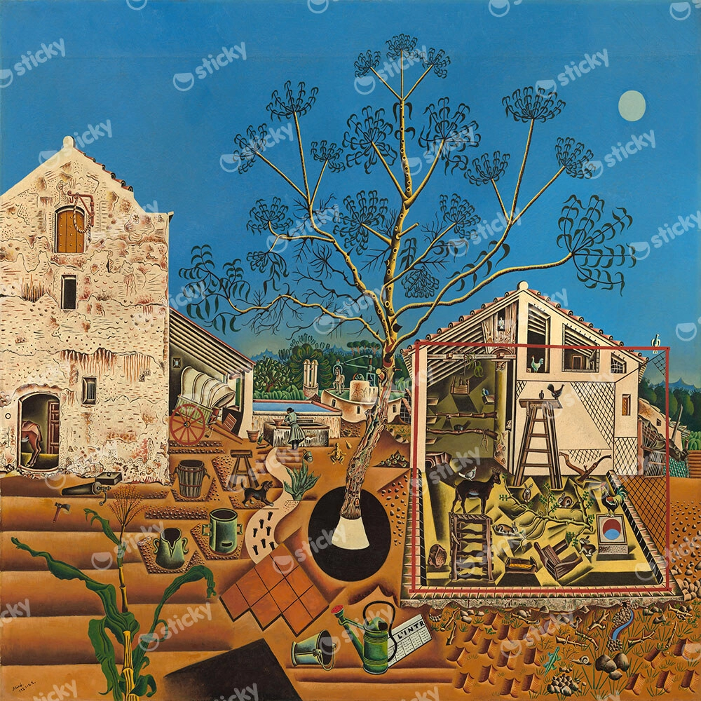 Πίνακας σε καμβά JOAN MIRO - THE FARM