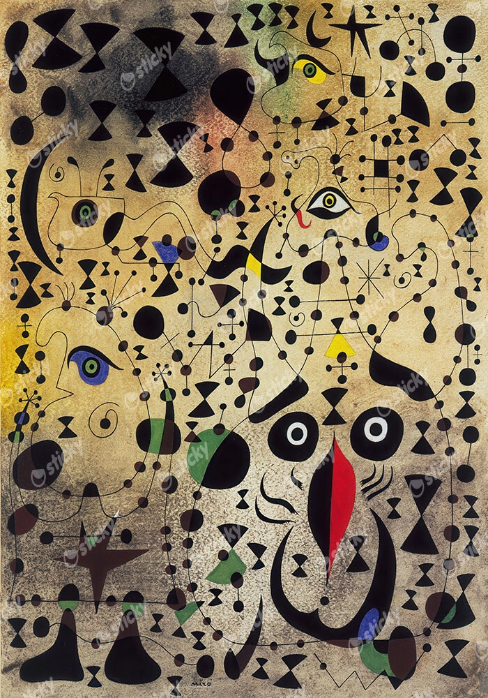 Πινακας σε καμβά JOAN MIRO - THE BEAUTIFUL BIRD REVEALING THE UNKNOWN TO A PAIR OF LOVERS
