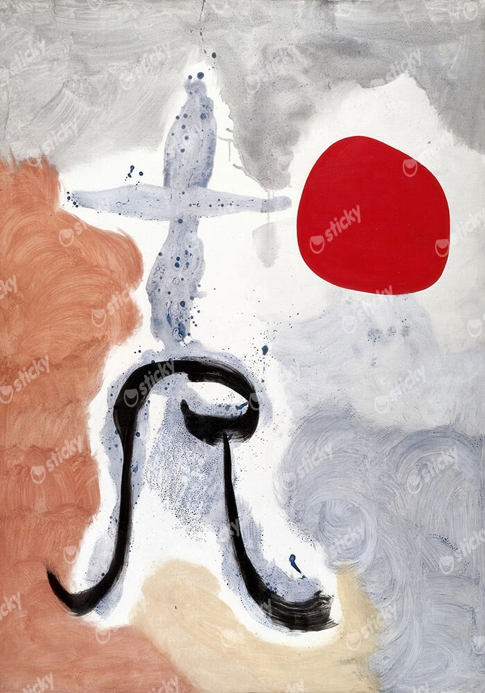 Πινακας σε καμβά JOAN MIRO - WOMAN IN FRONT OF THE SUN