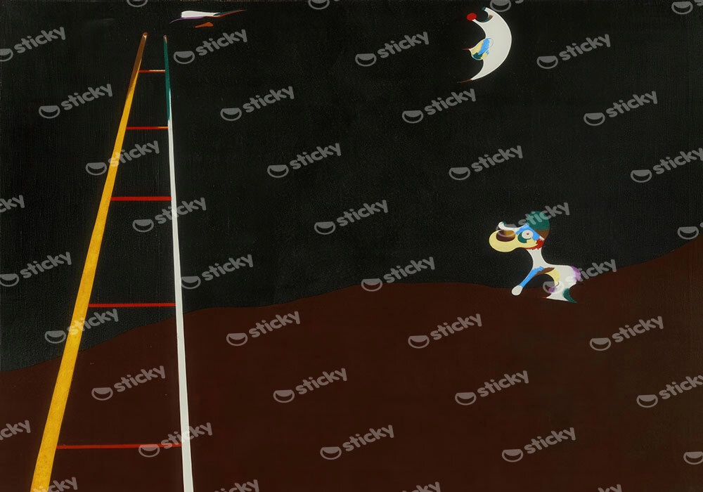 Πινακας σε καμβά JOAN MIRO - DOG BARKING AT THE MOON