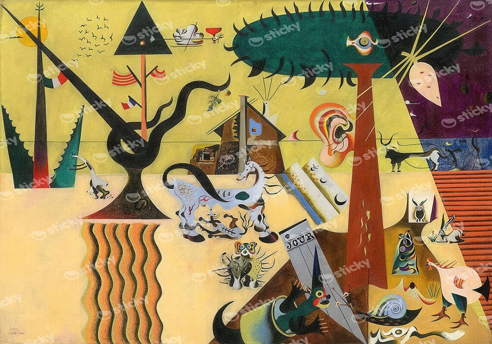 Πινακας σε καμβά JOAN MIRO - THE TILLED FIELD