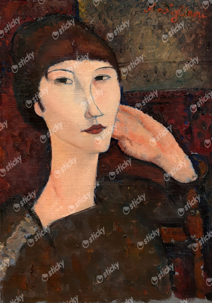 Πινακας σε καμβά MODIGLIANI - ADRIENNE WOMAN WITH BANGS