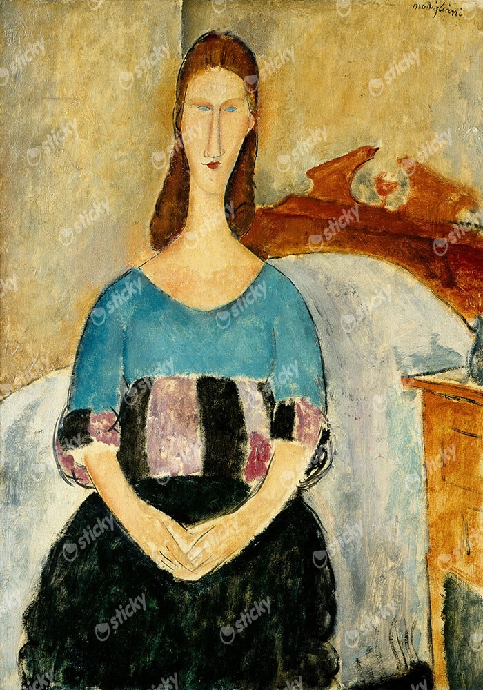 Πινακας σε καμβά MODIGLIANI - PORTRAIT OF JEANNE HÉBUTERNE, SEATED