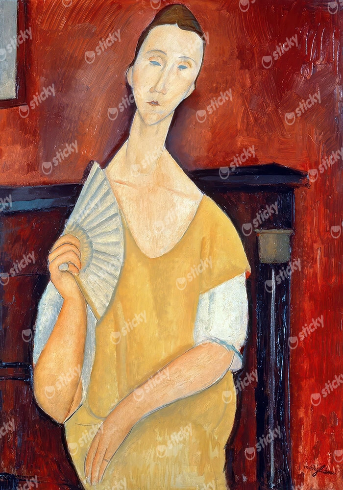Πινακας σε καμβά MODIGLIANI - WOMAN WITH A FAN