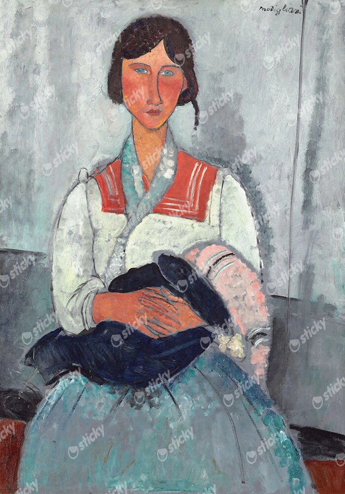 Πινακας σε καμβά MODIGLIANI - FEMME GITANE AVEC ENFANT