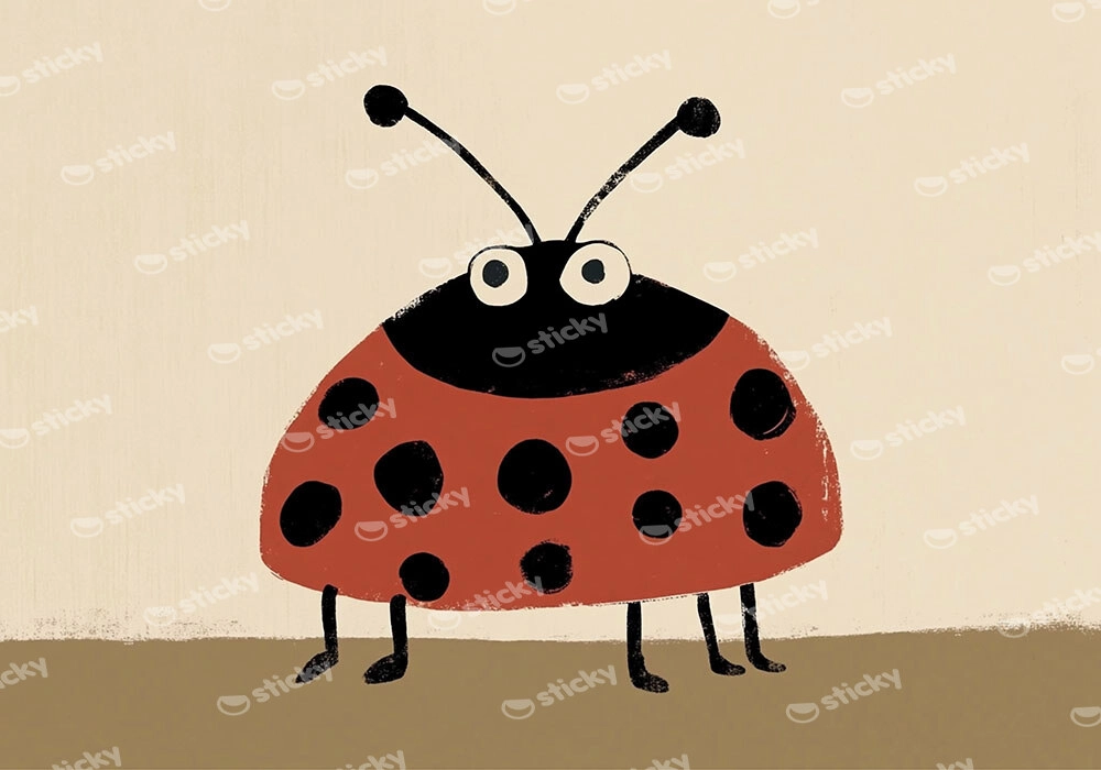 Πινακας σε καμβά CURIOUS LADYBUG