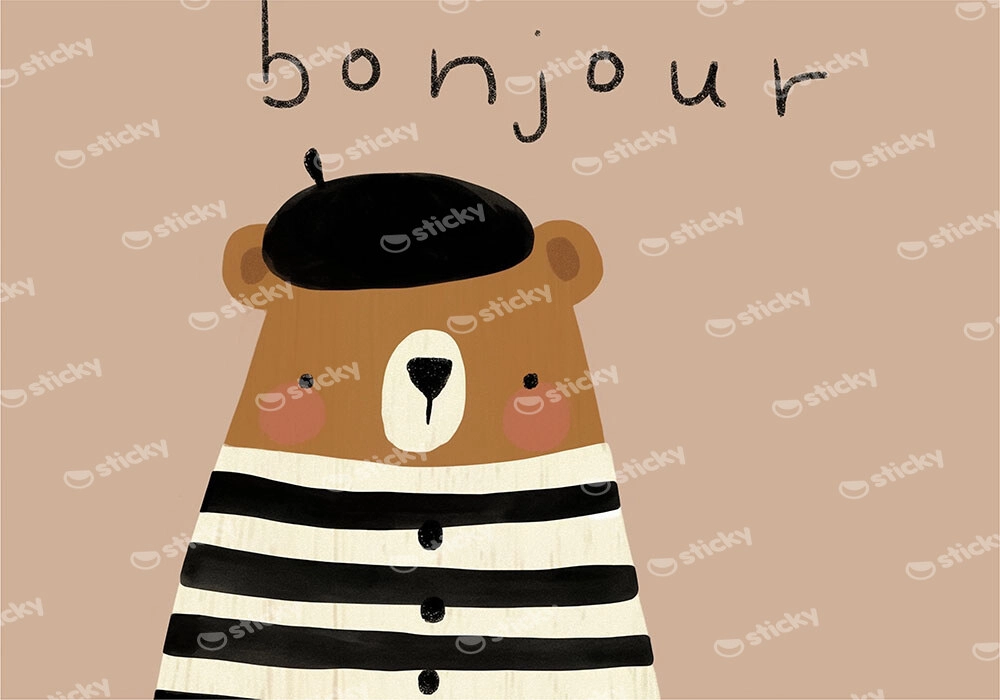 Πινακας σε καμβά FRENCH BEAR