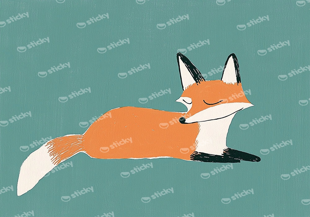Πινακας σε καμβά SITTING FOX
