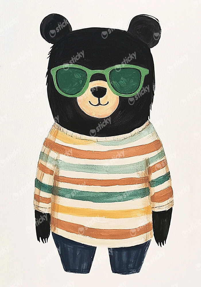Πινακας σε καμβά BEAR WITH SUNGLASSES