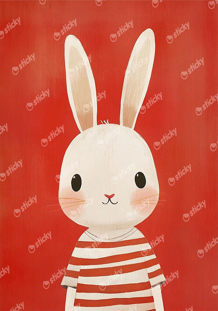 Πινακας σε καμβά BUNNY ON RED