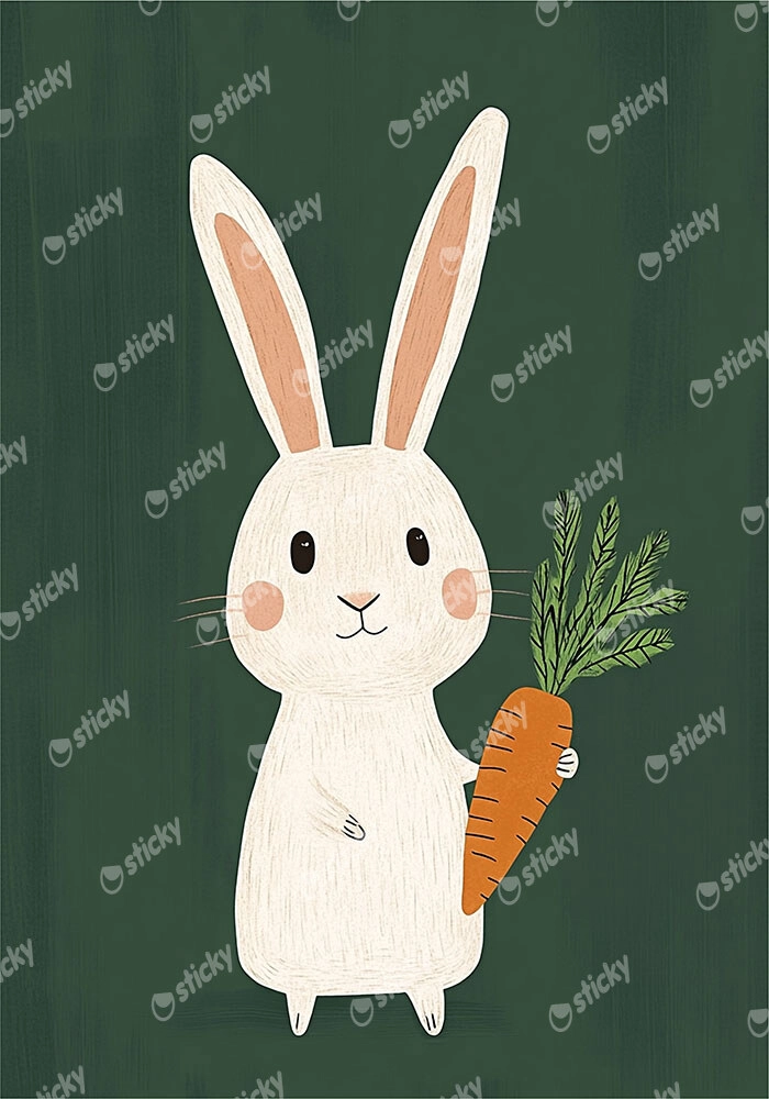 Πινακας σε καμβά BUNNY WITH CARROT