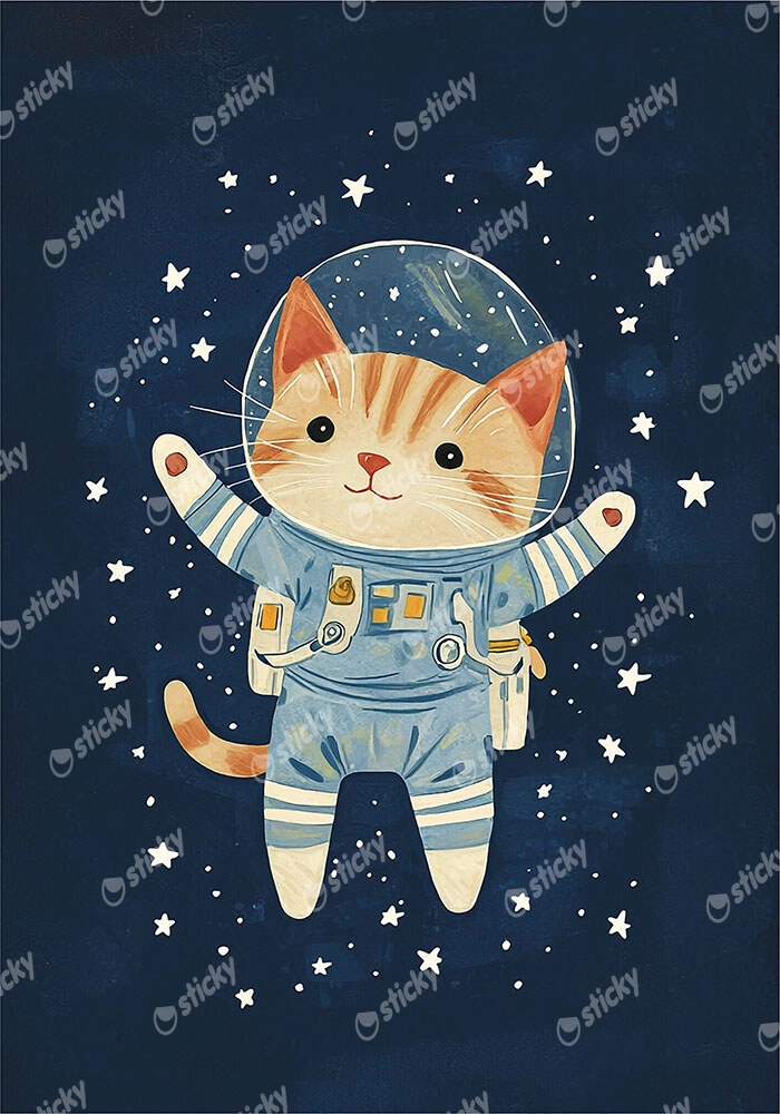 Πινακας σε καμβά CAT ASTRONAUT