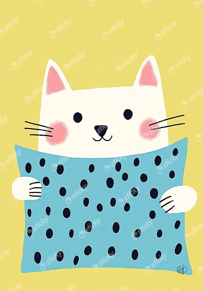 Πινακας σε καμβά CAT WITH PILLOW