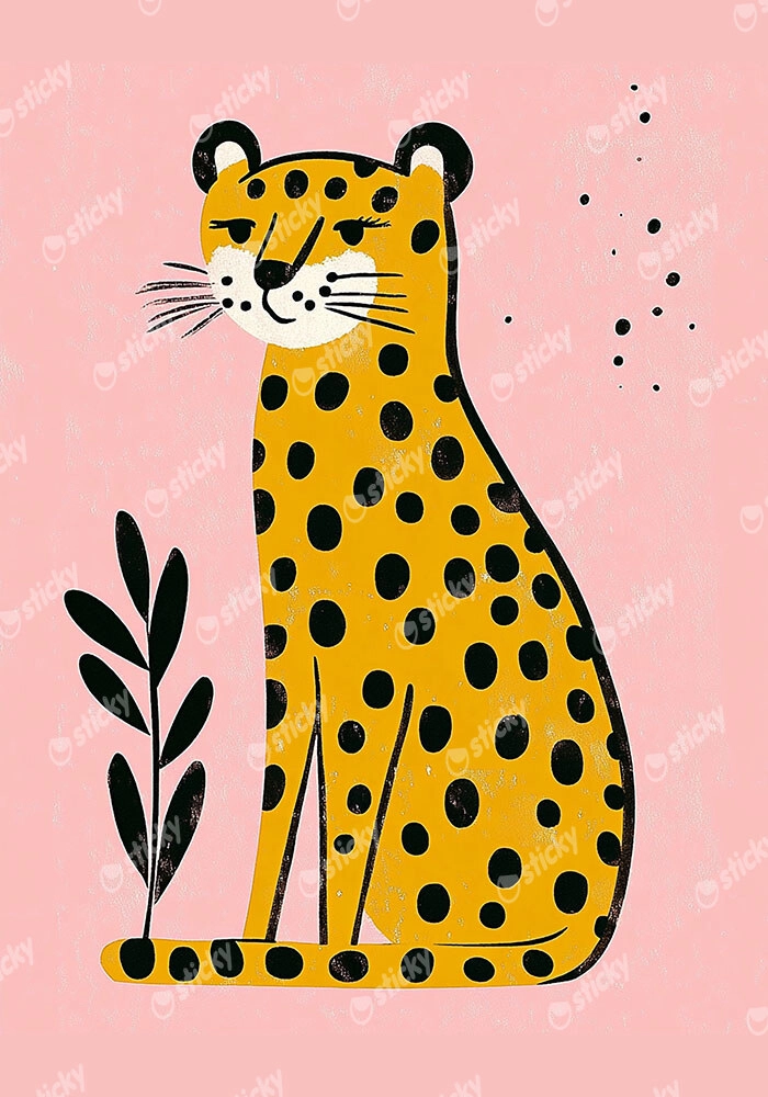 Πινακας σε καμβά CHEETAH ON PINK