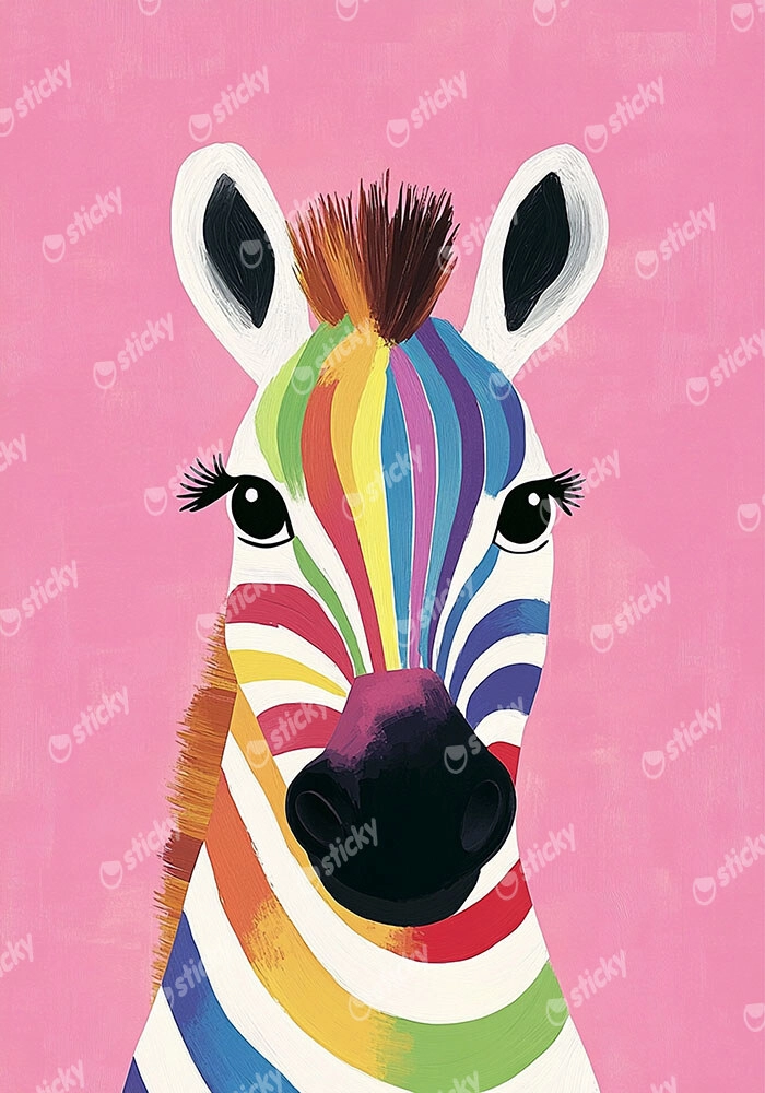 Πινακας σε καμβά COLORFUL ZEBRA