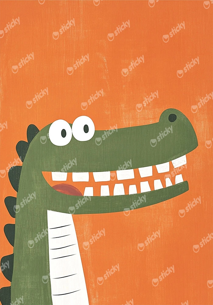 Πινακας σε καμβά CROCODILE ON ORANGE