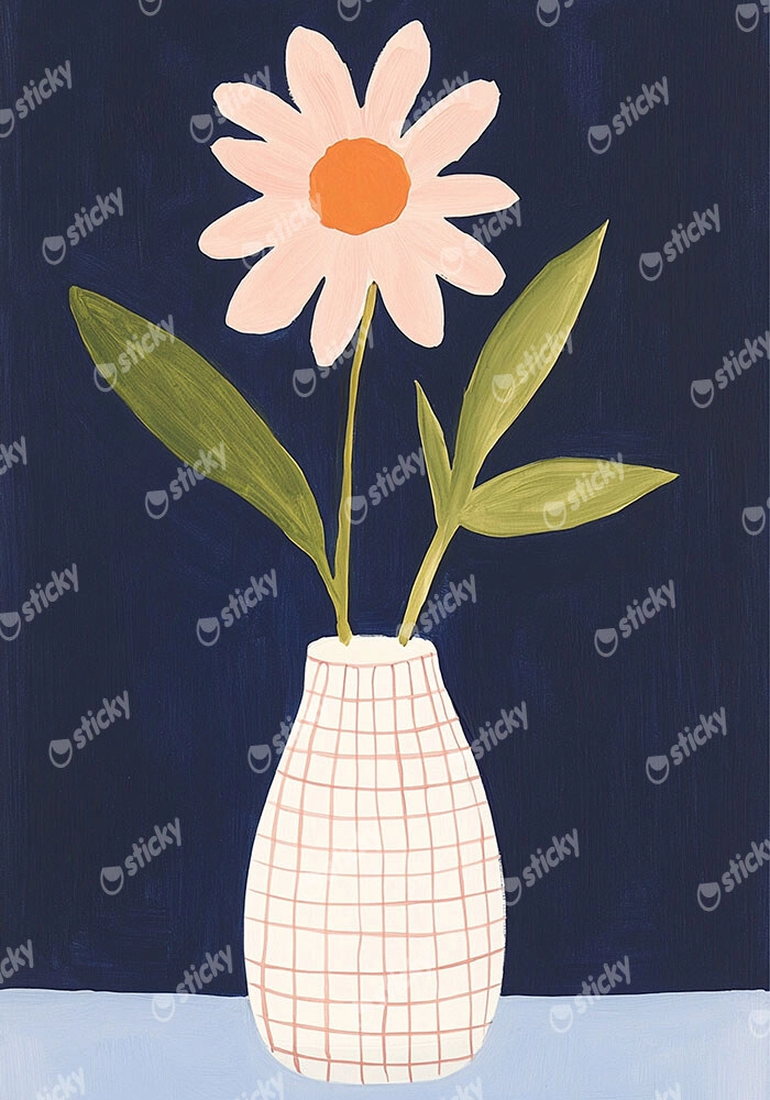 Πινακας σε καμβά DAISY IN A VASE