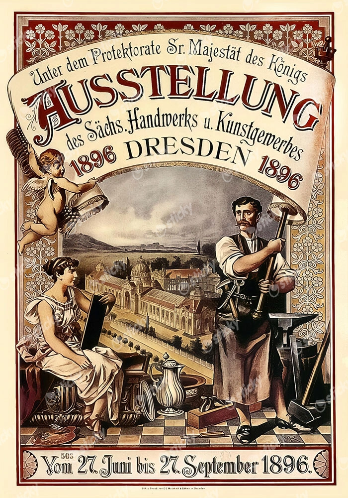 Πόστερ 1896 DRESDEN EXHIBITION OF SAXON CRAFTS AND APPLIED ARTS