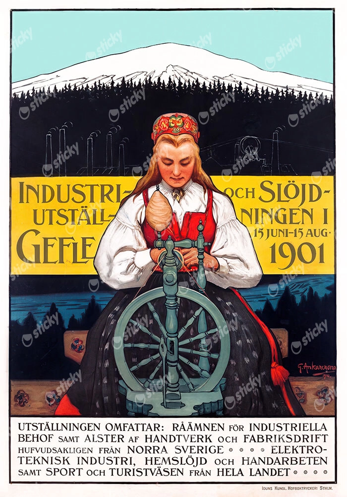 Πόστερ 1901 INDUSTRIAL AND CRAFT EXHIBITION IN GÄVLE