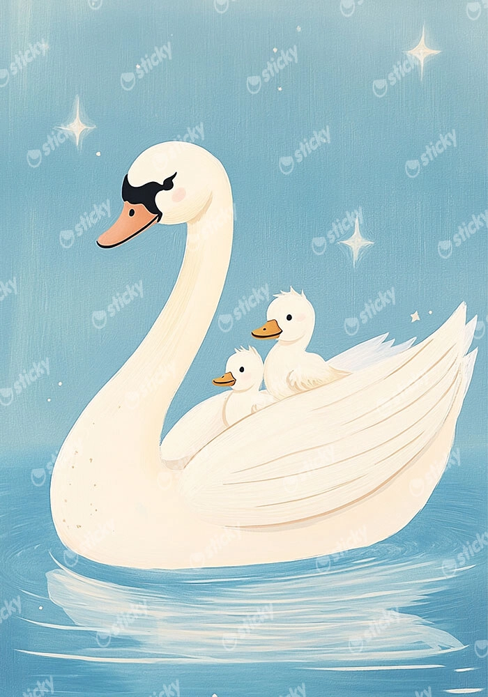 Πινακας σε καμβά HAPPY SWANS