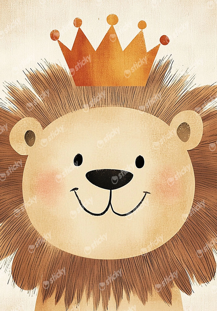 Πινακας σε καμβά LION WITH CROWN