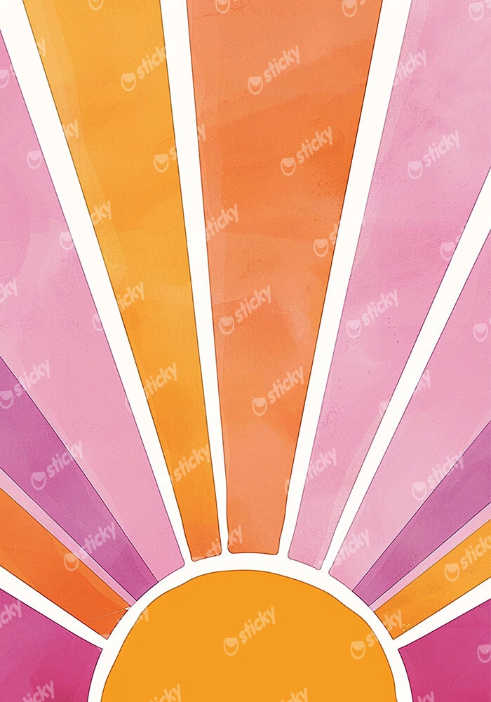 Πινακας σε καμβά PINK AND ORANGE SUNSHINE
