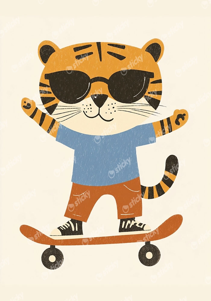 Πινακας σε καμβά TIGER SKATER