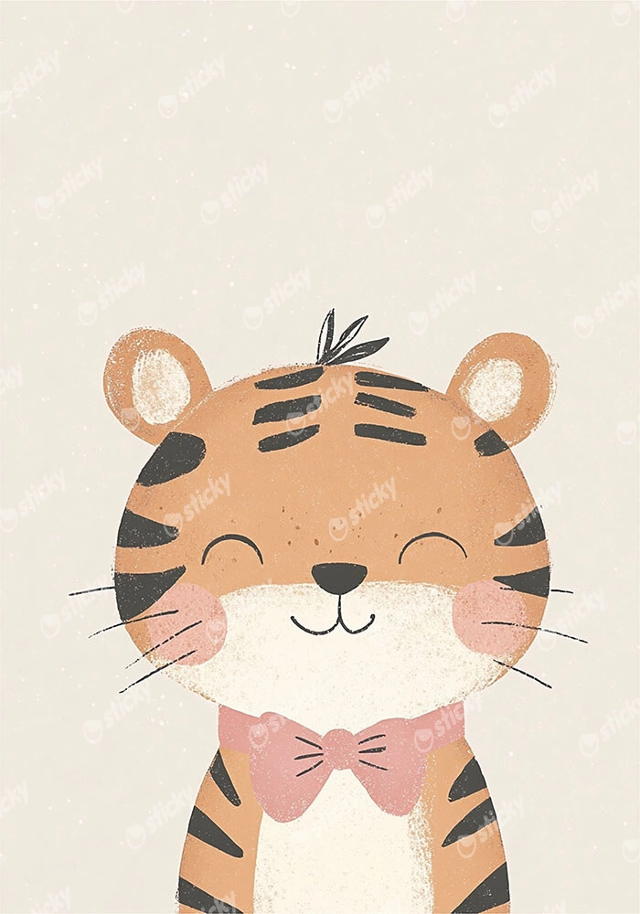 Πινακας σε καμβά TIGER WITH BOWTIE