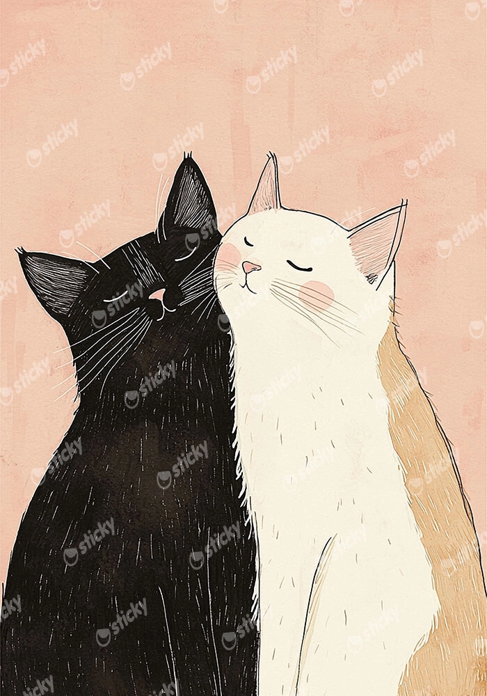 Πινακας σε καμβά TWO CATS