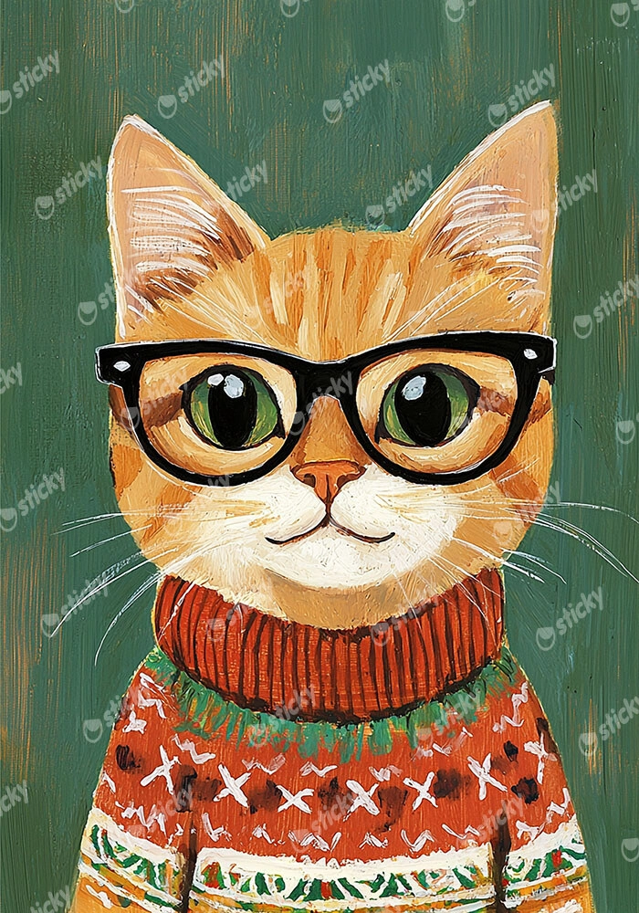 Πινακας σε καμβά XMAS CAT