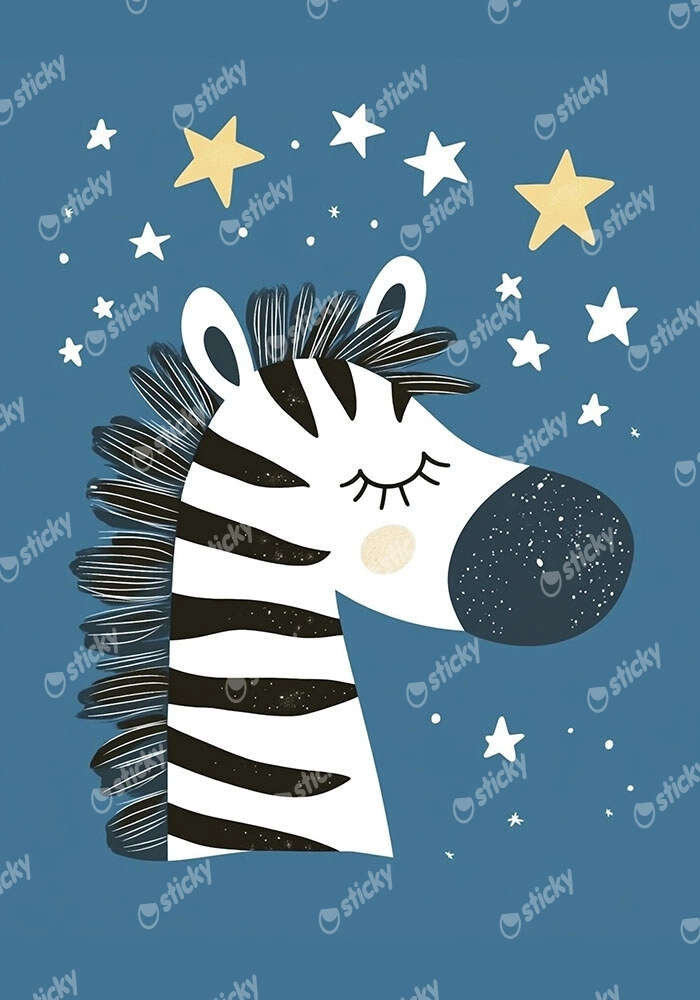 Πινακας σε καμβά ZEBRA AND STARS