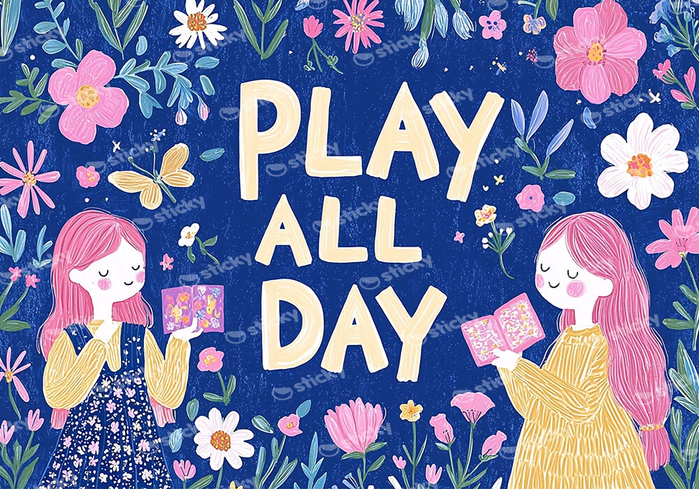 Πινακας σε καμβά PLAY ALL DAY