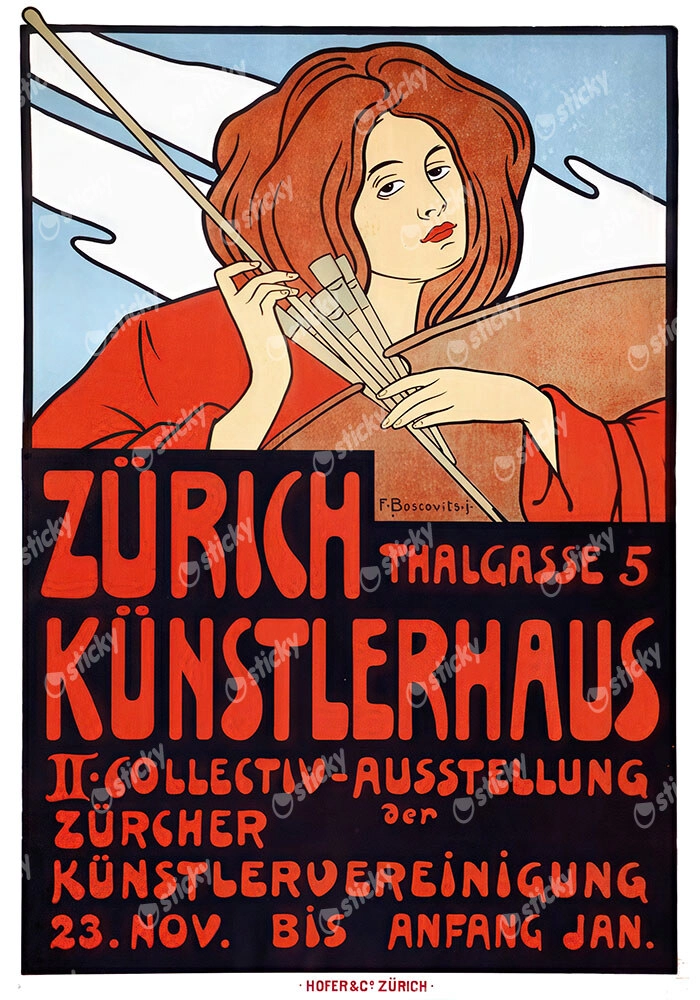 Πόστερ 1910 ART EXHIBITION AT THE ZÜRCHER KÜNSTLERHAUS