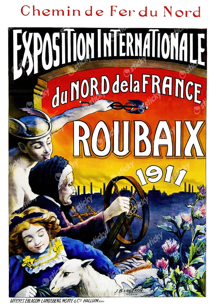 Πόστερ 1911 EXPOSITION INTERNATIONALE DU NORD DE LA FRANCE
