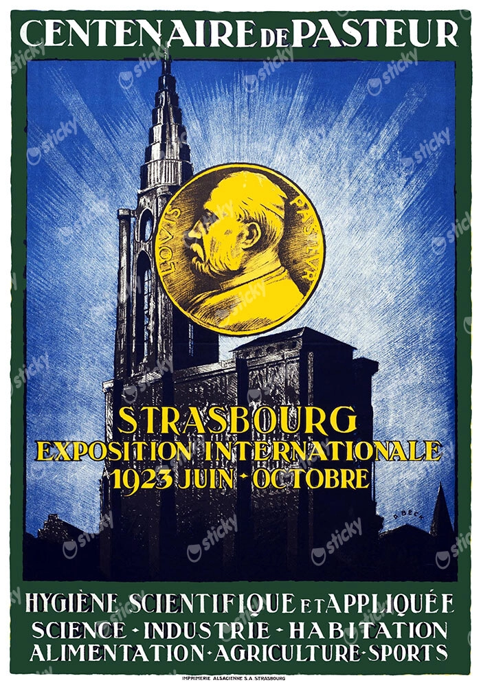 Πόστερ 1923 CENTENAIRE DE PASTEUR EXHIBITION