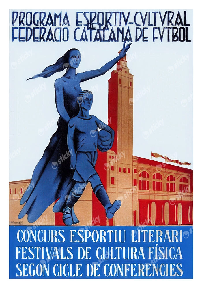 Πόστερ 1930 PROGRAMA ESPORTIU-CULTURAL DE LA FEDERACIÓ CATALANA DE FUTBOL