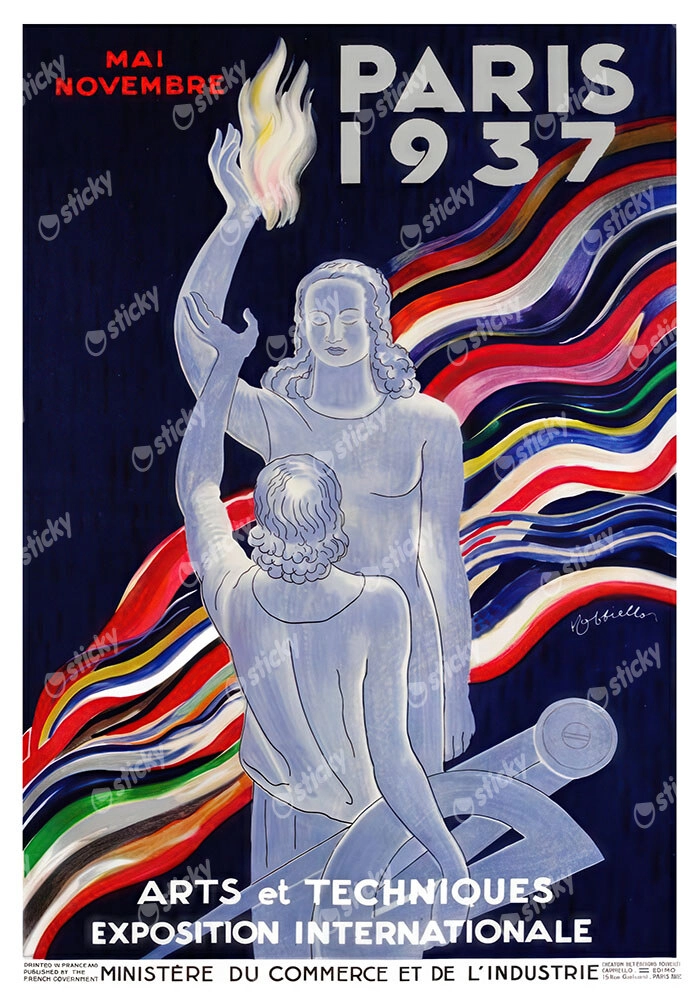 Πόστερ 1937 PARIS INTERNATIONAL EXPOSITION OF ARTS AND TECHNIQUES