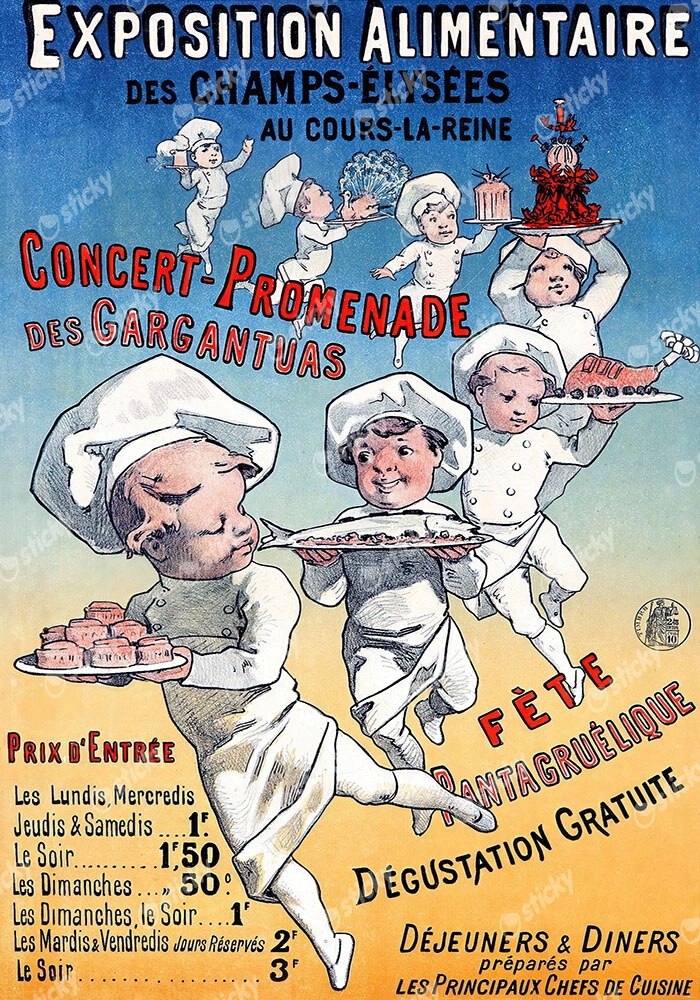 Πόστερ 1874 EXPOSITION ALIMENTAIRE DES CHAMPS-ELYSÉES