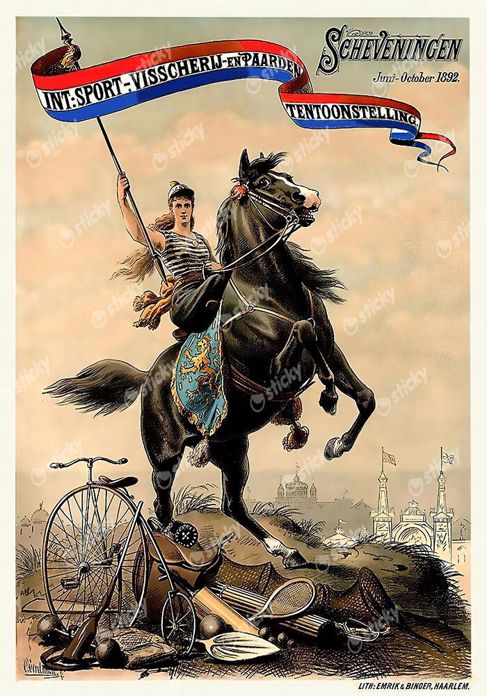 Πόστερ 1892 EXPOSITION INT DE SPORT DE PÊCHE ET DE CHEVAUX