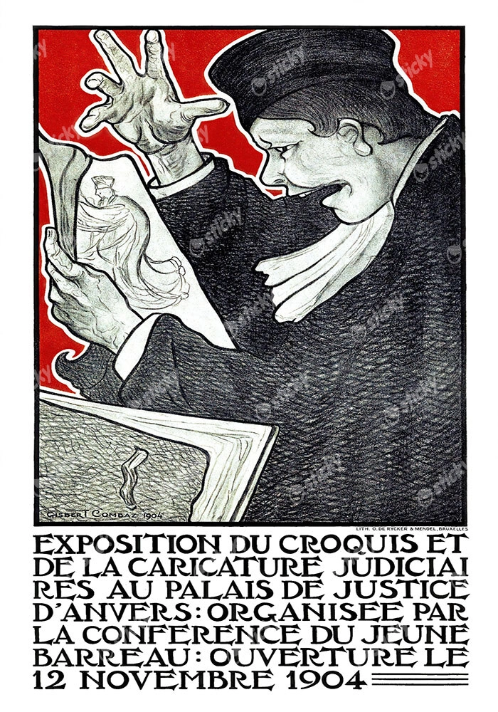 Πόστερ 1904 EXPOSITION DU CROQUIS ET DE LA CARICATURE JUDICIAIRES