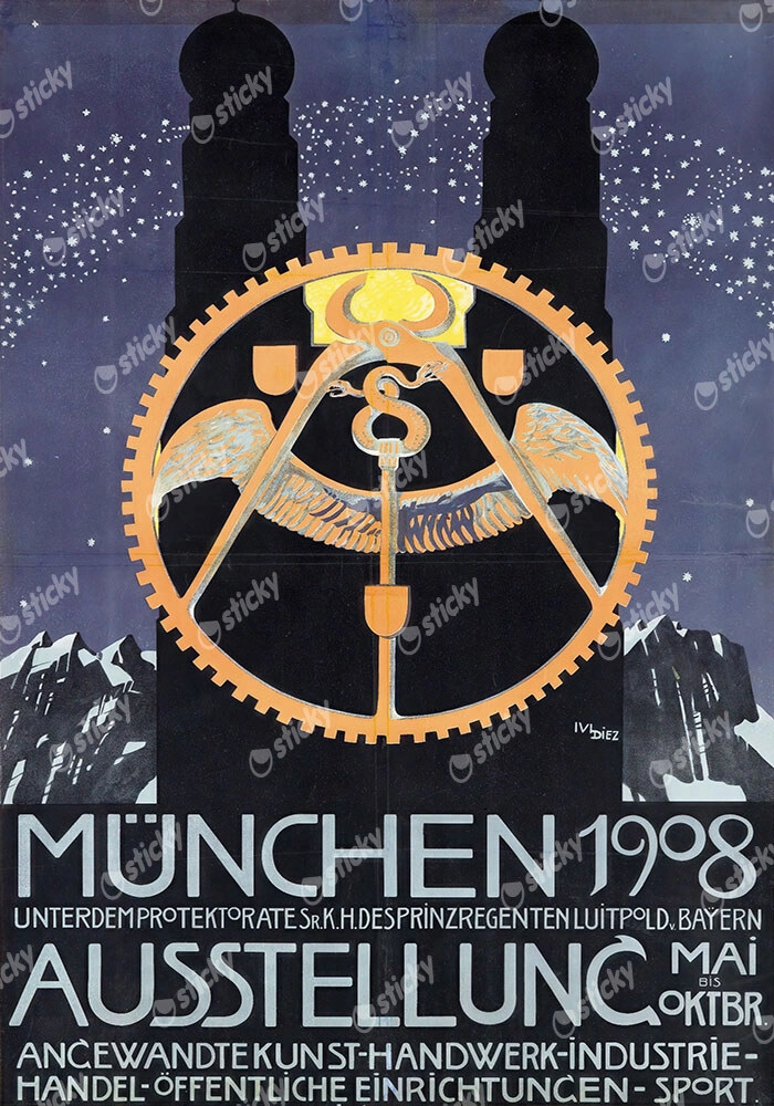 Πόστερ 1908 MUNICH EXHIBITION